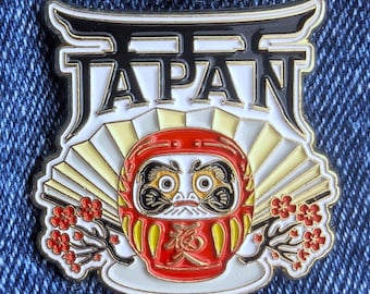 Japan 1.25" Enamel Pin, Travel Pins Golden Metal Badge Flair Brooch Lapel Soft Pushpin Gift City Country Flag Traveller