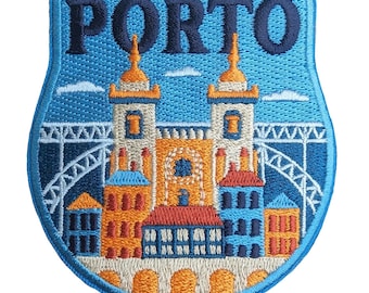 Porto Portugal 3" Travel Patch Embroidered Iron on Sew on Badge Souvenir Applique Motif