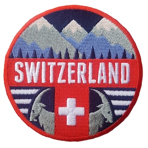 Switzerland 3" Travel Patch Embroidered Iron on Sew Badge Souvenir Flag City Country