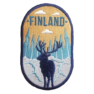 Finlandia Parche de viaje de 3" bordado para planchar o coser Insignia de recuerdo Aplique Motivo