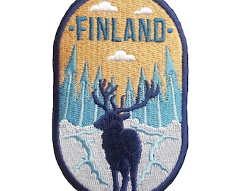 Finlandia Parche de viaje de 3" bordado para planchar o coser Insignia de recuerdo Aplique Motivo