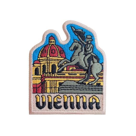 Vienna Austria Travel Patch Embroidered Iron on Sew on Badge Souvenir Applique Motif Flag City Country