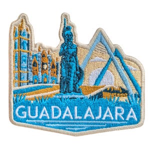 Guadalajara Mexico 3&quot; Travel Patch Embroidered Iron on Sew on Badge Souvenir Applique Motif Flag City Country