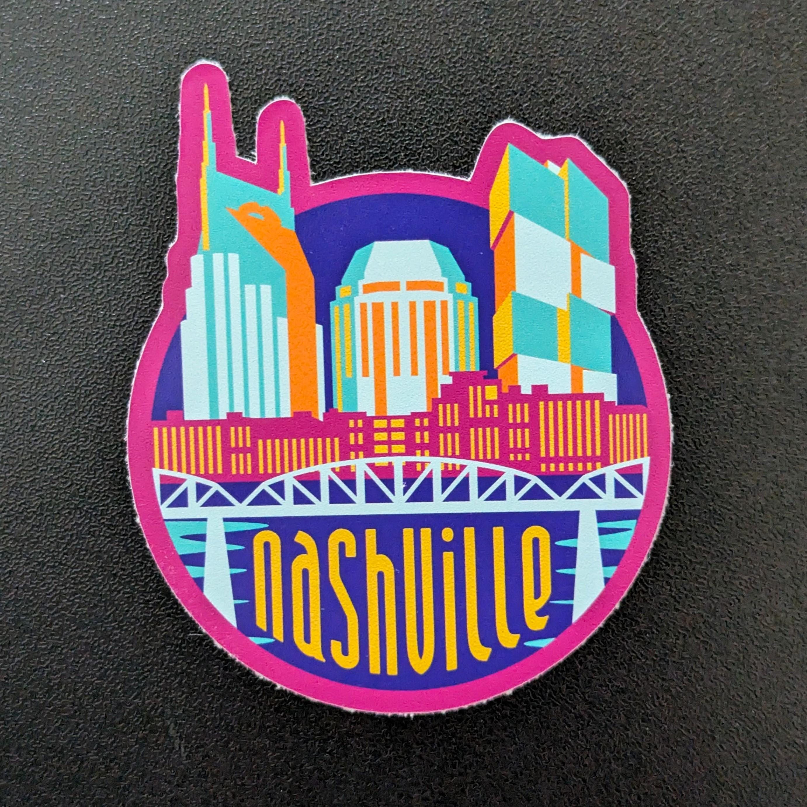 Nashville Tennessee 3" Vinyl Sticker Decal for Luggage, Waterbottle Laptop Scrapbook Travel Journal Notebook Gift Flag Diary City Country