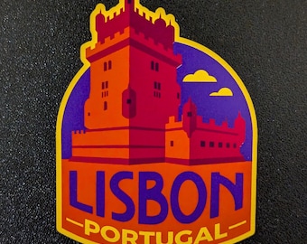 Lissabon Portugal 3" vinylsticker, waterdichte bagagesticker plakboek laptop reizen vlag stad land