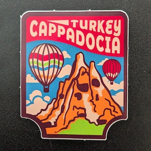 Cappadocia Turkey 3&quot; Vinyl Sticker Decal for Luggage, Waterbottle Laptop Scrapbook Travel Journal Notebook Gift Flag Diary City Country