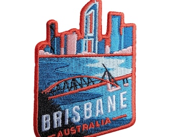 Brisbane Australia 3" Travel Patch Embroidered Iron on Sew Badge Souvenir Flag City Country