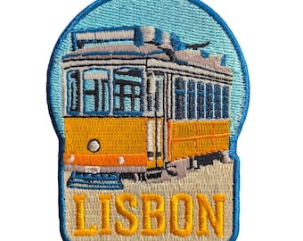 Lisbon 3" Travel Patch Embroidered Iron on Sew on Badge Souvenir Applique Motif Duvet Flag City Country Portugal