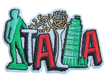 Italia 3 "Reise-Patch gestickt Aufnäher zum Aufnähen, Souvenir Aufnäher, Flagge, Aufnäher, City Country