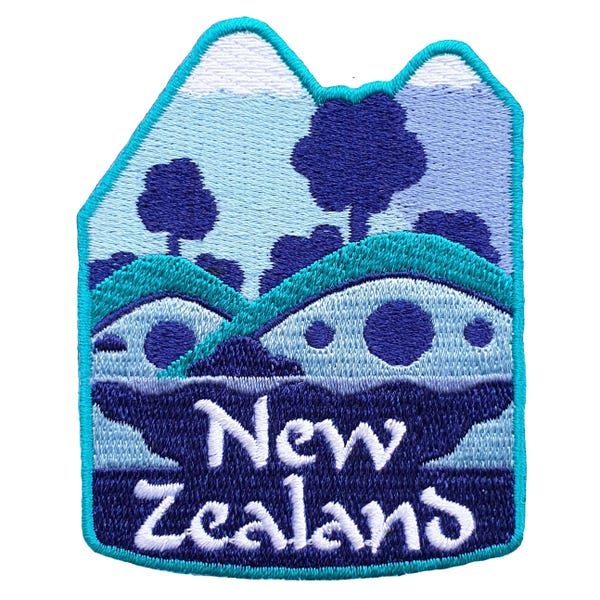 New Zealand 3" Travel Patch Embroidered Iron on Sew on Badge Souvenir