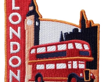 London England 3" Patch Embroidered Iron on Sew Travel Badge Souvenir Applique Motif Flag City Country