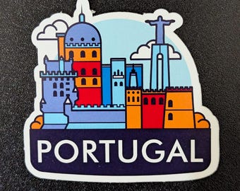 Portugal 3" vinyl sticker sticker voor bagage, bidon laptop plakboek reisdagboek notebook cadeau vlag dagboek stad land