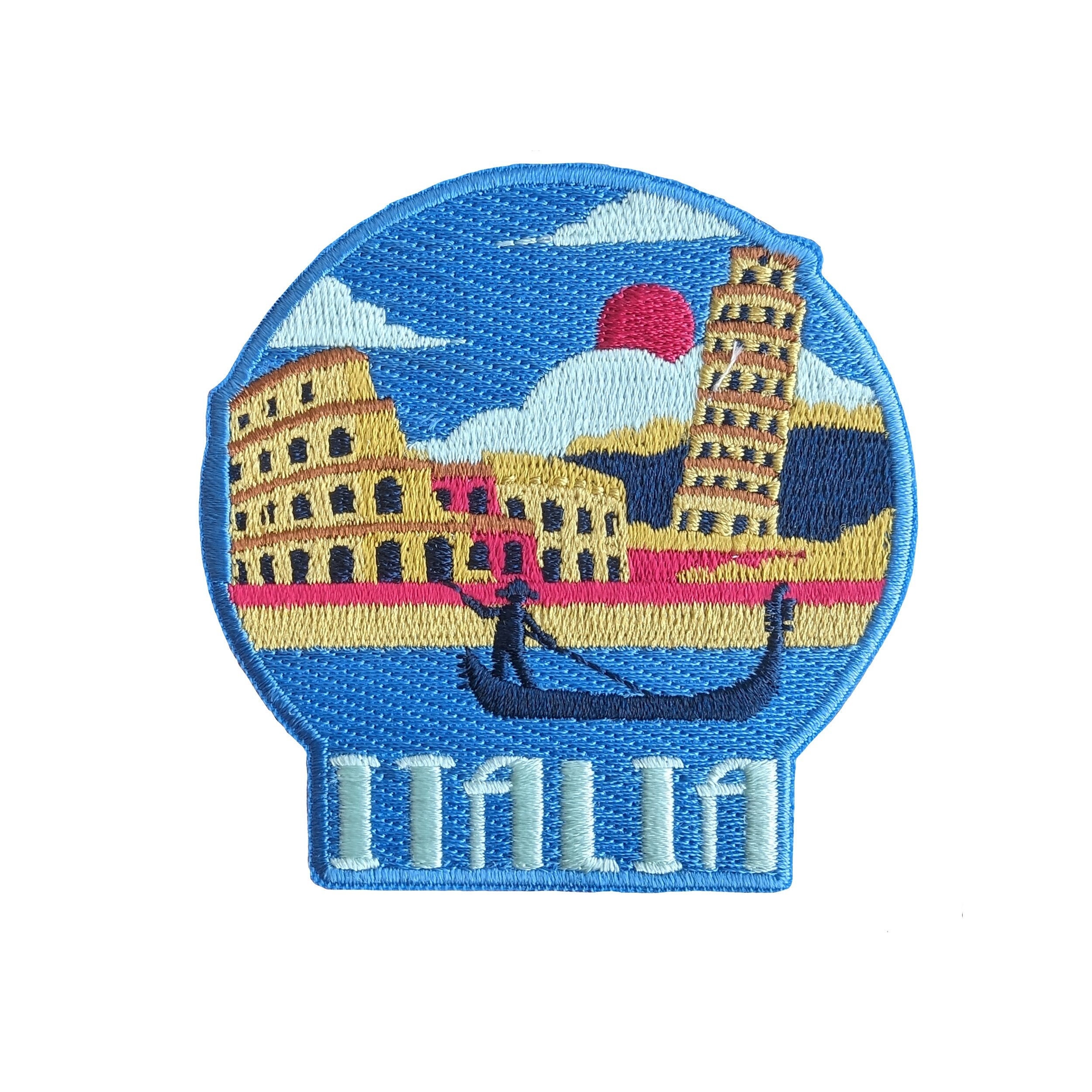 Italy Travel Patch Embroidered Iron on Sew on Badge Souvenir Applique Motif