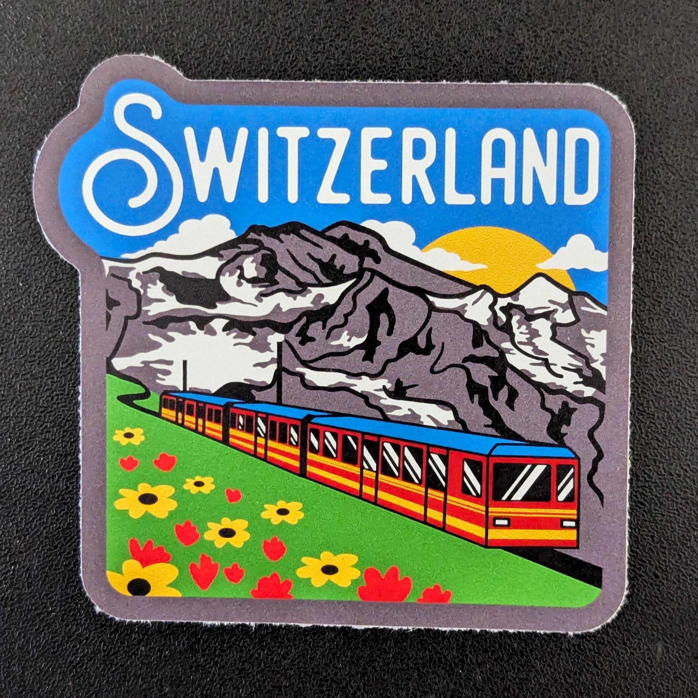 Vintage Bern Switzerland Travel sticker - Colorful Art