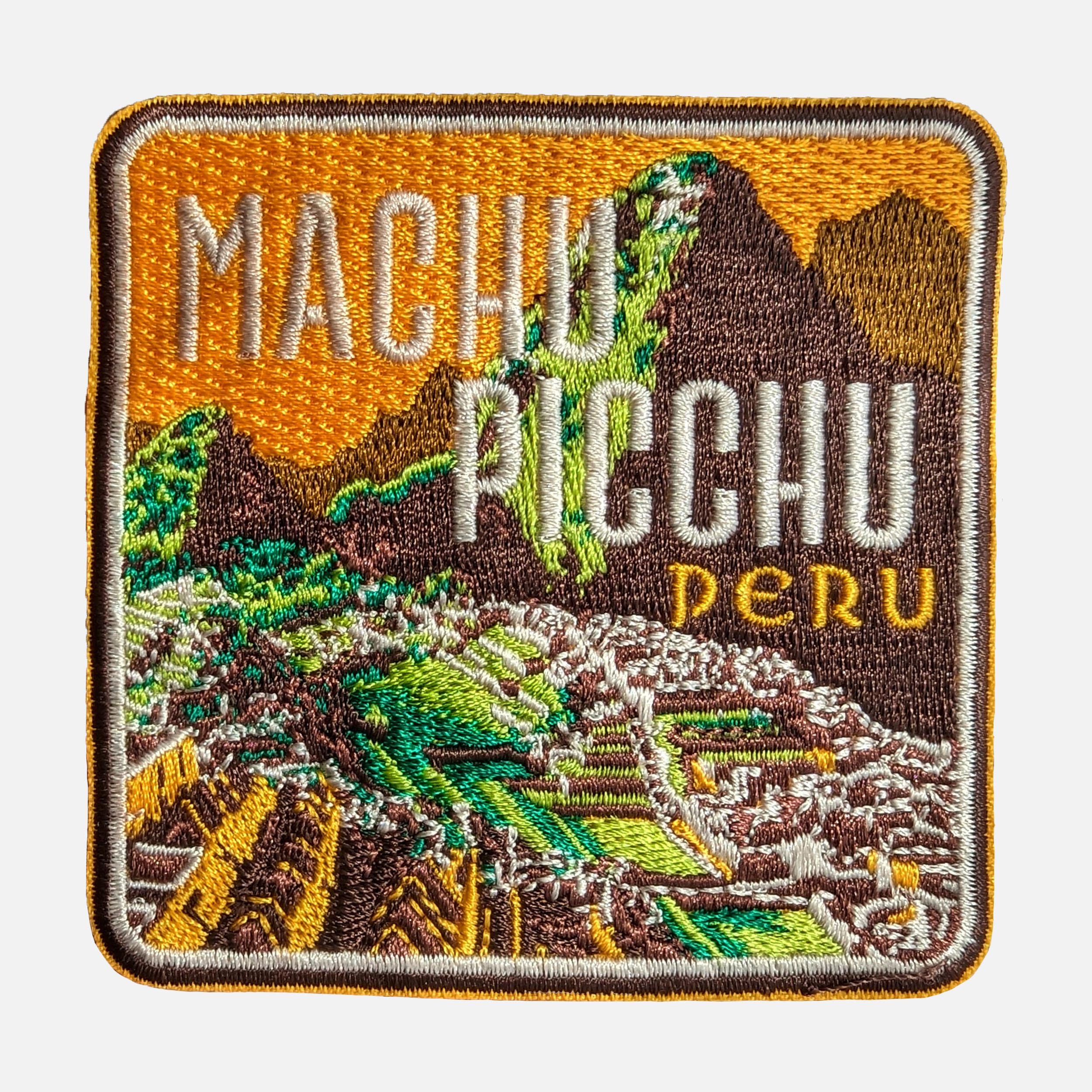 Machu Picchu Peru Travel Patch Embroidered Iron on Sew on Badge Souvenir Applique Motif Flag City Country