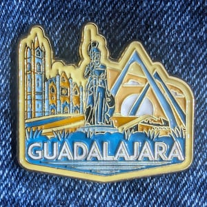 Guadalajara Mexico 1.25&quot; Enamel Pin, Travel Pins Golden Metal Badge Flair Brooch Lapel Soft Pushpin Gift City Country Flag Traveller