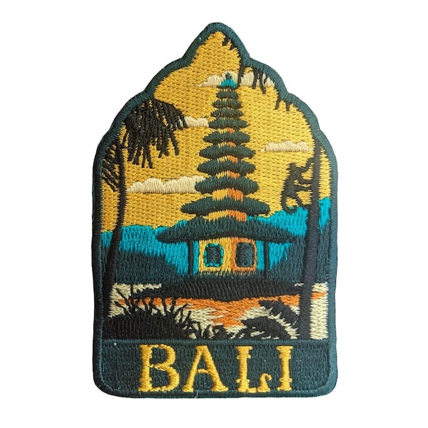 Bali Indonesia 3" Travel Patch Embroidered Iron on Sew on Badge Souvenir Applique Motif Flag Country City Asia