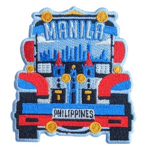 Manila Philippines 3" Travel Patch Embroidered Iron on Sew Badge Souvenir Flag City Country