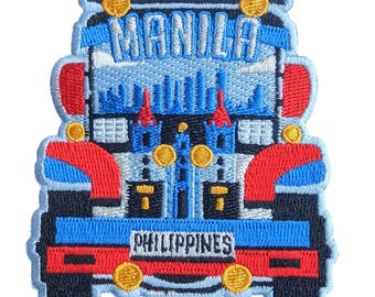 Manila Philippinen 3 "Reise-Patch Gesticktes Eisen auf Aufnäher Souvenir Flagge Stadt Land