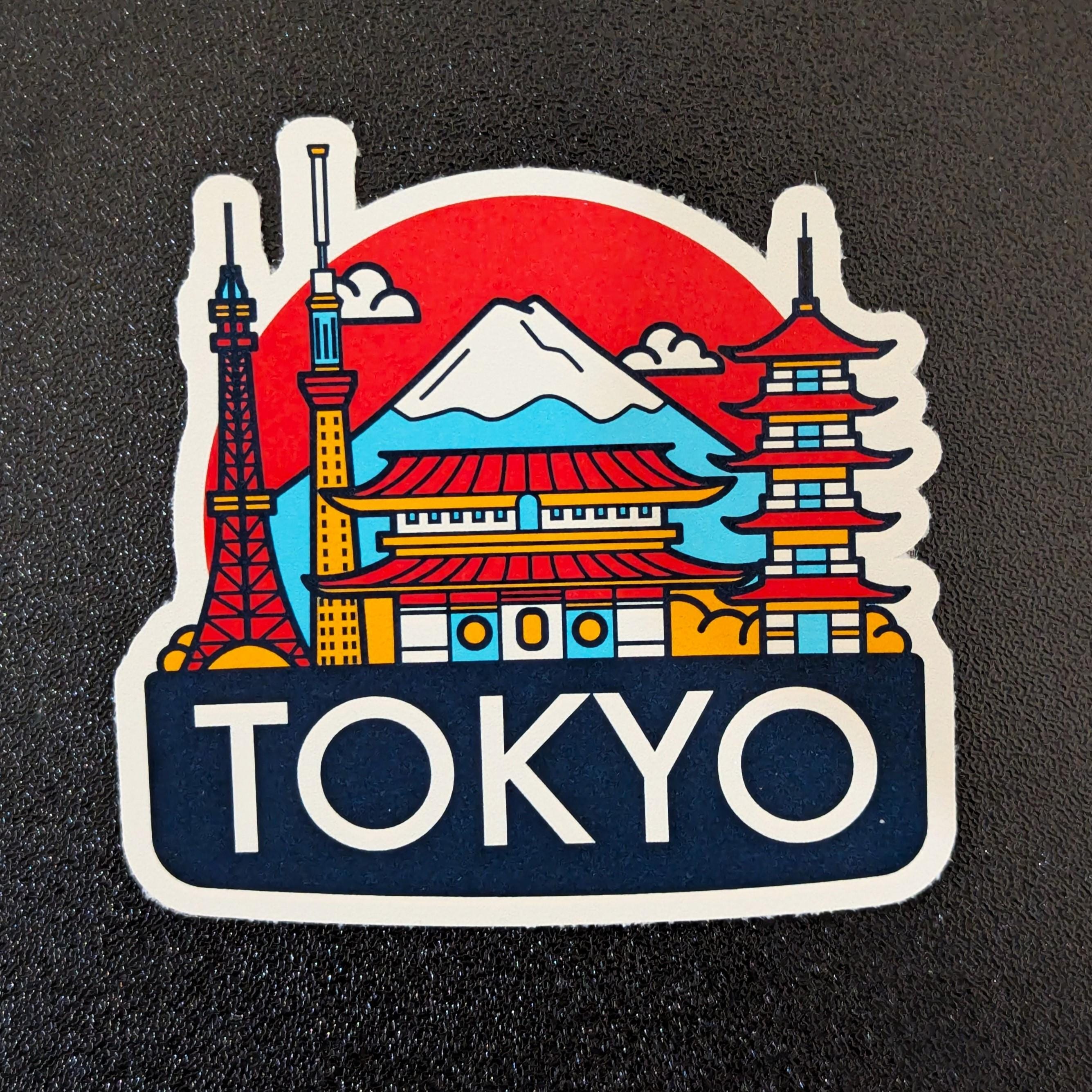 Autocollant Vinyle Souvenir Voyage Japon - Multicolore - Pour Pare-chocs Ou Vitre Arrière - Neuf