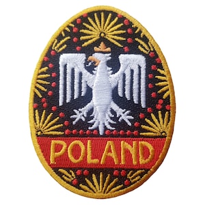 Parche de viaje de Polonia de 7,6 cm (3") bordado para planchar o coser. Insignia de recuerdo.