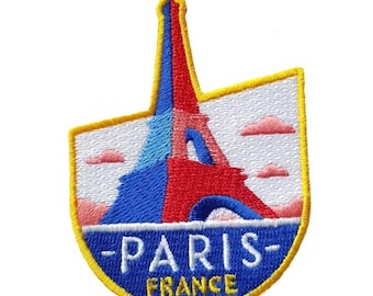 Parijs Frankrijk 3" Patch Geborduurd Opstrijkbaar Naai Reizen Badge Souvenir Stad Vlag Land Franse Eiffeltoren