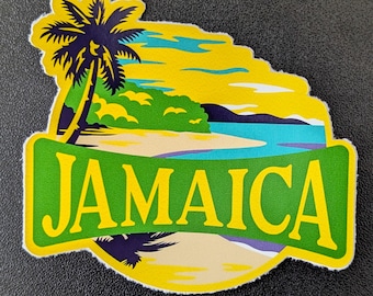 Jamaica 3" Vinyl Sticker, Scrapbook Decal Luggage Waterbottle Laptop Travel Flag City Country