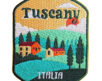 Tuscany Italy 3" Travel Patch Embroidered Iron on Sew Badge Souvenir Flag City Country