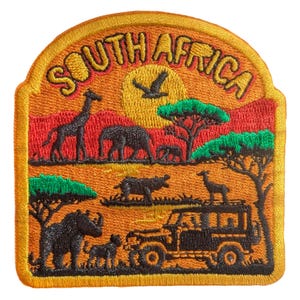 Parche de viaje de Sudáfrica de 7,6 cm, bordado para planchar o coser, insignia de recuerdo, bandera, ciudad y país