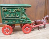 Vintage Cast Iron Mail Car