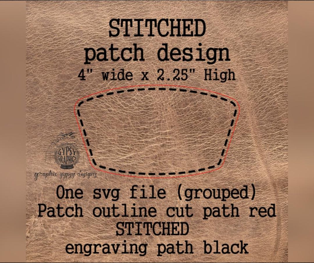 Stitched Hat Patch Design SVG File Download, Hat Patch Template, Patch ...