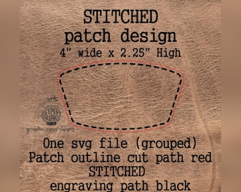 Gestikte hoed patch ontwerp SVG-bestand downloaden, hoed patch sjabloon, patch vorm SVG-bestand, hoed patch patroon, lasergravure patch embleem