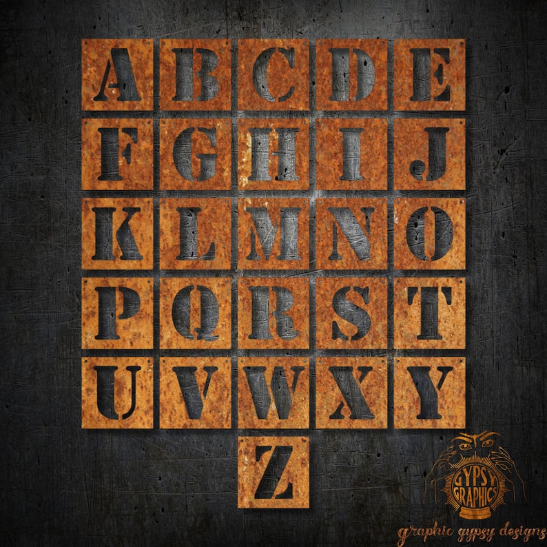 Stencil Alphabet Letter Tiles Svg Font Dxf for CNC Plasma Etsy Israel