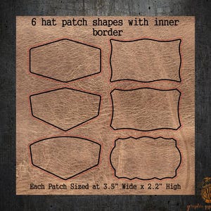 Hat Patch SVG Files, Digital Download, Hat Patch Templates, Patch Shape SVG Files, Leather Patch Patterns, Laser Engraving Patch Templates