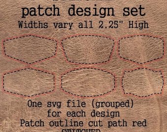 Stitched Hat Patch Design Bundle SVG File Download, Hat Patch Template, Patch Shape SVG File, Hat Patch Pattern Laser Engraving Patch Emblem