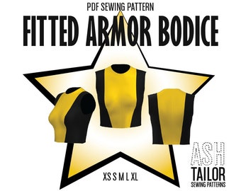 Fitted Armor Bodice Block Sewing Pattern | Princess Bodice Sewing Pattern | Cosplay Sewing Pattern