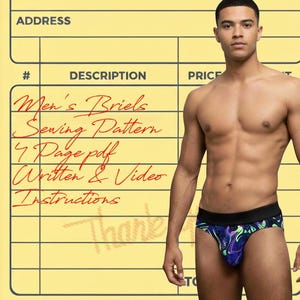 Mens Full Coverage Underwear Sewing Pattern Underwear Sewing Pattern Mens Sewing Pattern Mens PDF Pattern
