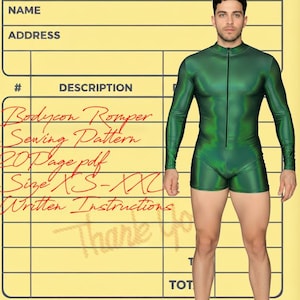 Herren Bodycon Romper Schnittmuster Herren | Herren Body Schnittmuster | Schnittmuster für Männer