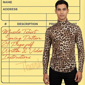 Herren Tshirt Schnittmuster Rollkragen Schnittmuster Herren Schnittmuster PDF Pattern