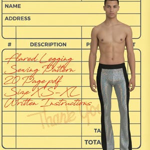 Men's Retro Flared Legging Sewing Pattern Men | Disco Flared Leggings Sewing Pattern | Sewing Pattern For Men