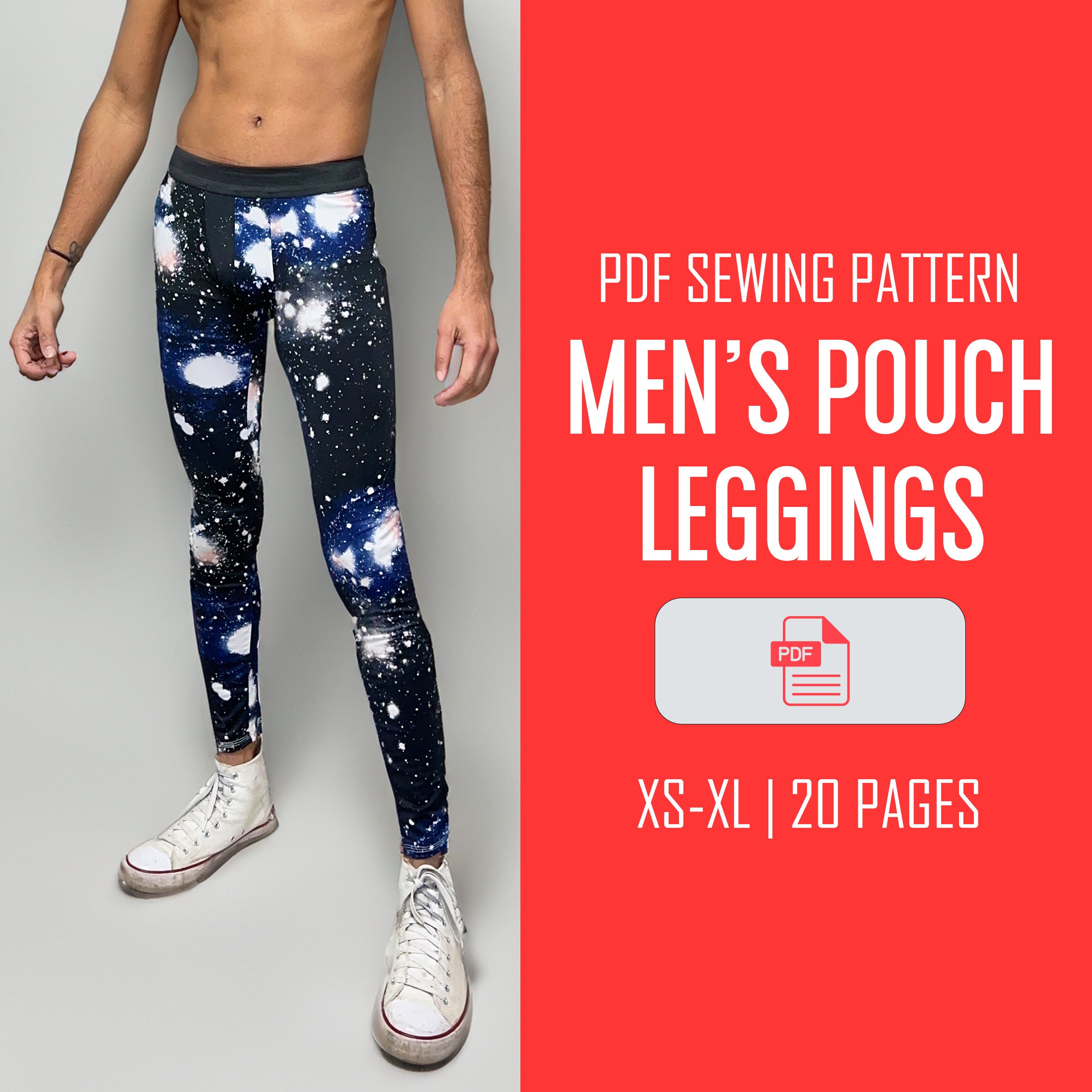 Mens Pouch Leggings Sewing Pattern Long Johns Sewing Pattern Mens Sewing  Pattern Mens PDF Pattern 