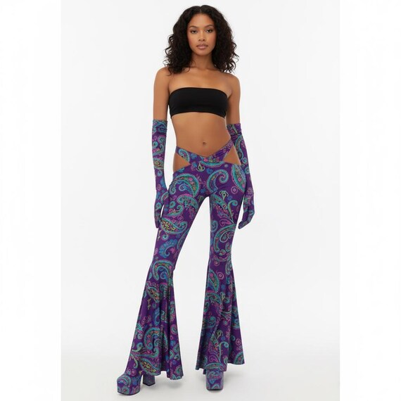 Y2k Flared Pants Sewing Pattern | Cross Cut-out Waist Flare Pants 