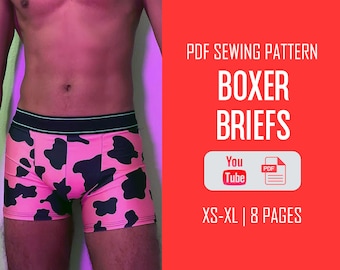Mens Boxer Briefs Sewing Pattern Underwear Sewing Pattern Mens Sewing Pattern Mens PDF Pattern