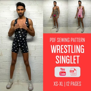 Mens Wrestling Singlet Sewing Pattern | Mens Body Suit Sewing Pattern | Mens Leotard Sewing Pattern