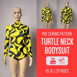 Women&#39;s Bodysuit Block Pattern Printable PDF Pattern Swimsuit PDF pattern Bikini Sewing Pattern