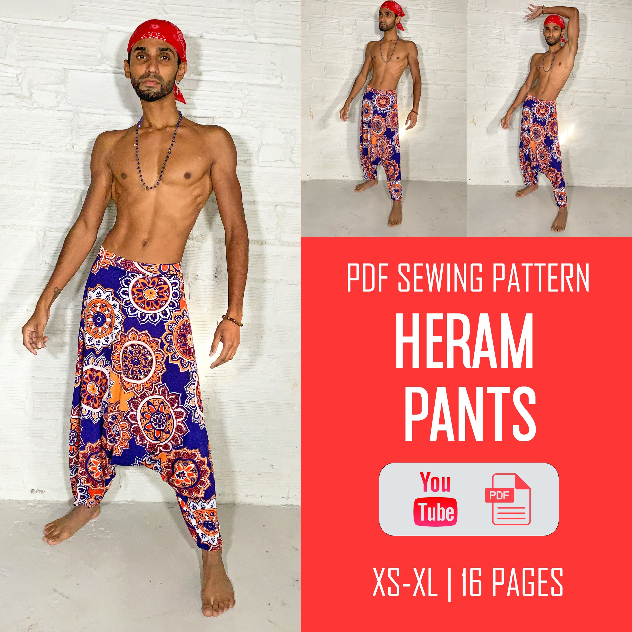 Heram Pants Pattern for Adults | MC Hammer Pants | Adult