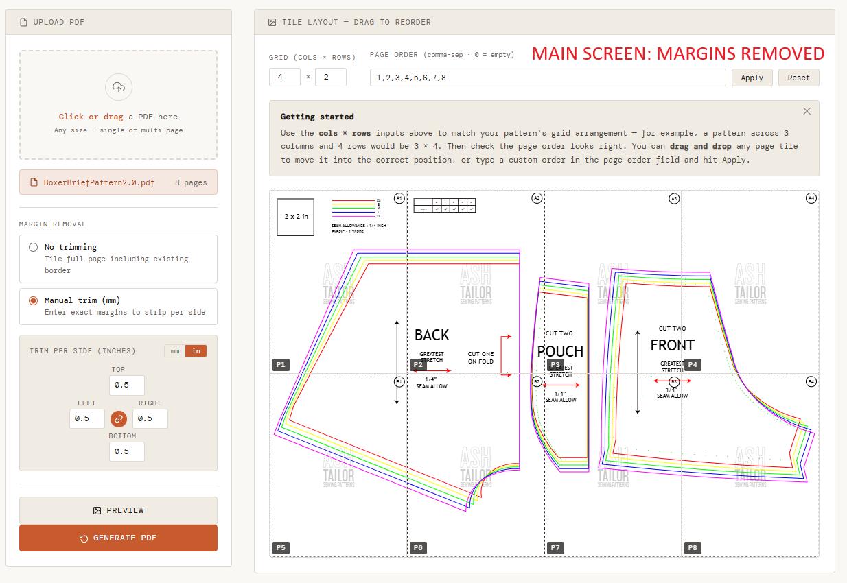 Pdf Stitch Tool | Any Size Sewing Pattern to A0 Pattern Converter Tool ...