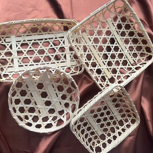 Basket Bamboo Ratan Woven Basket Bread Basket Tray Jewelry Tray Furnishing