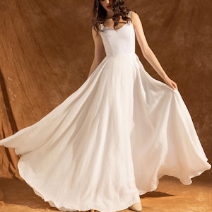 White Maxi Chiffon Dress - Custom Made Fully Lined Dress Simple Design Soft Summer Fashion (627) White Maxi Chiffon Dress - Custom Made Fully Lined Dress Simple Design Soft Summer Fashion (627)