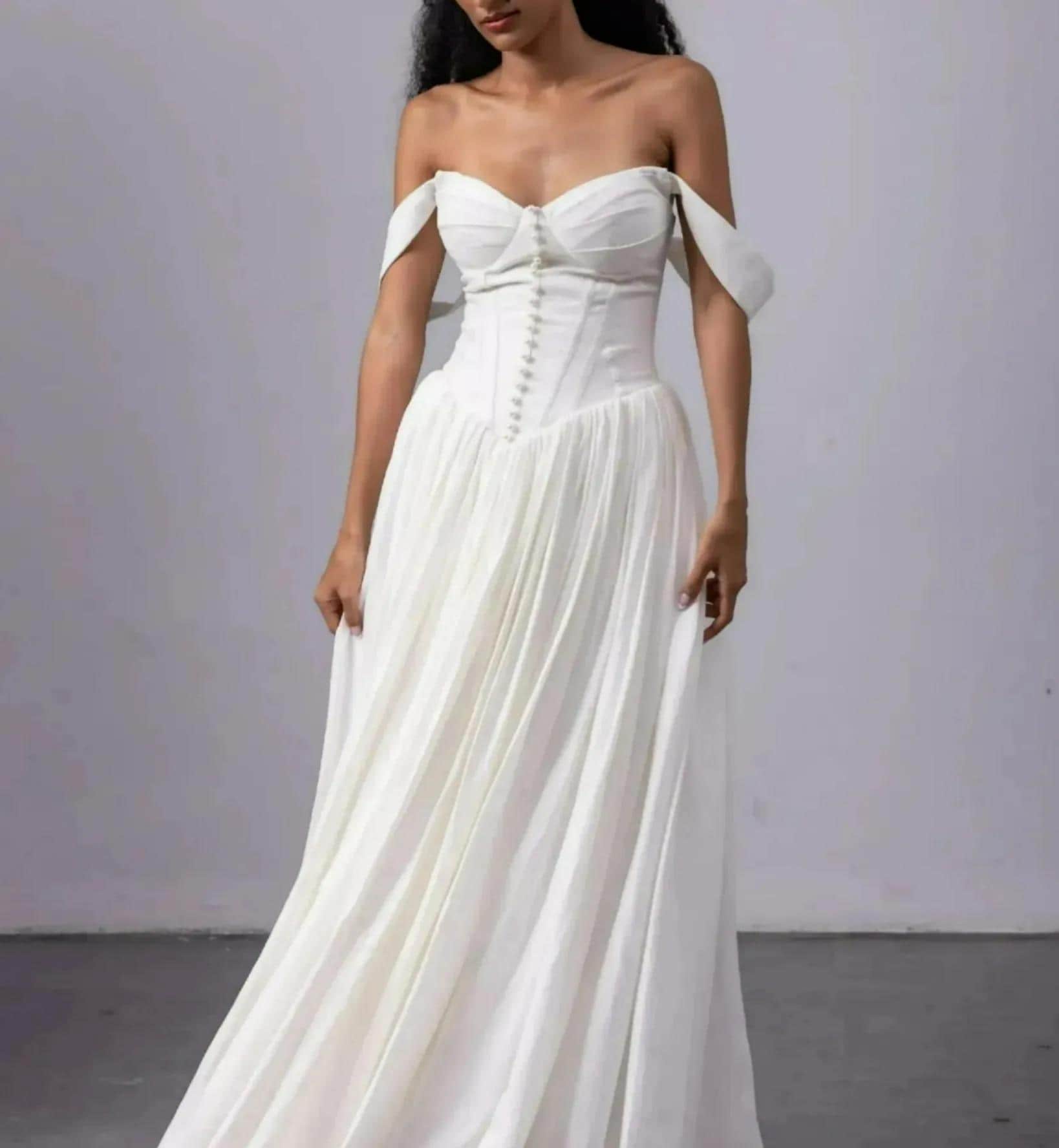 Bardot Neckline Wedding Dress - Etsy